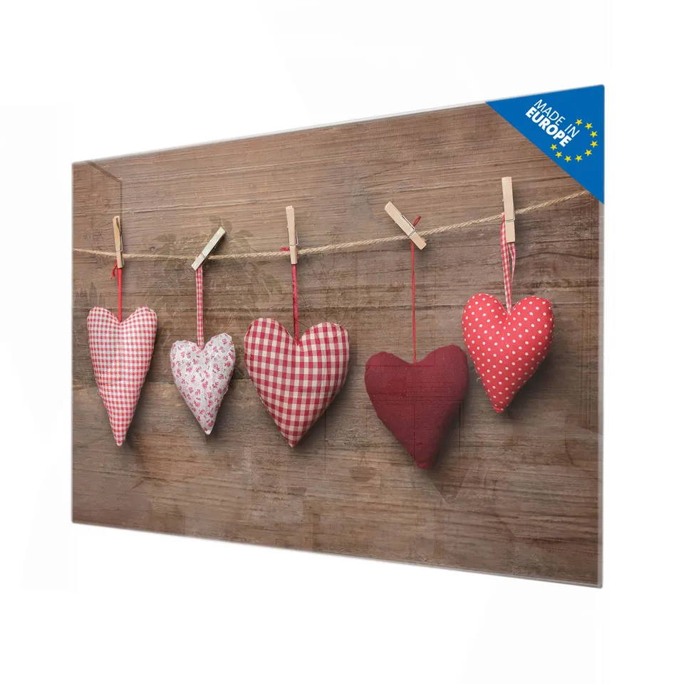 Banjado Magnettafel Herzen 120x80 cm Glas beschreibbar