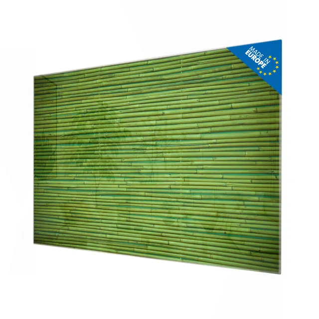Banjado Magnettafel Glas 120x80 cm Bambus Grün Holzoptik beschreibbar