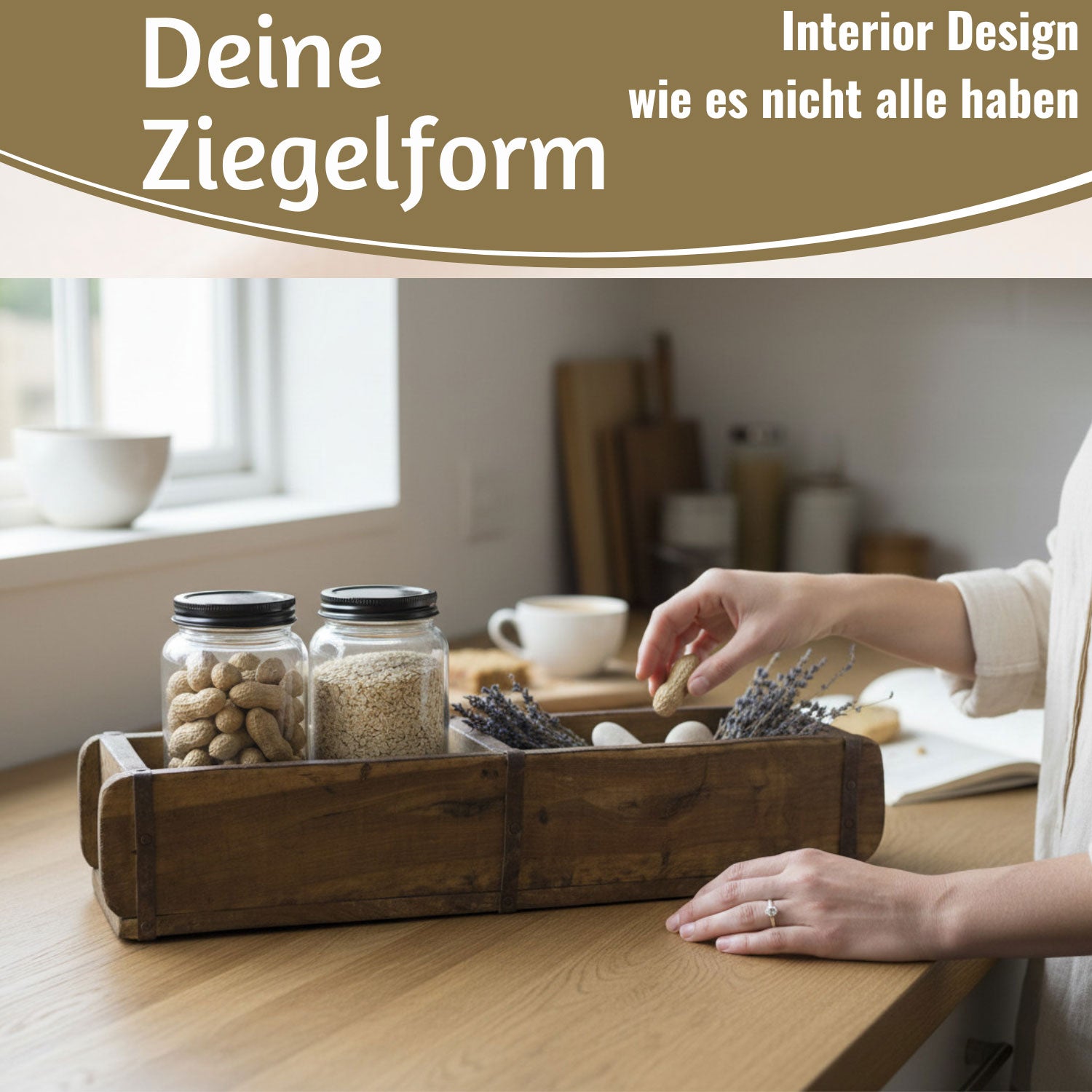 IB Laursen Ziegelform Holzbox 31x15x10cm Braun Unika