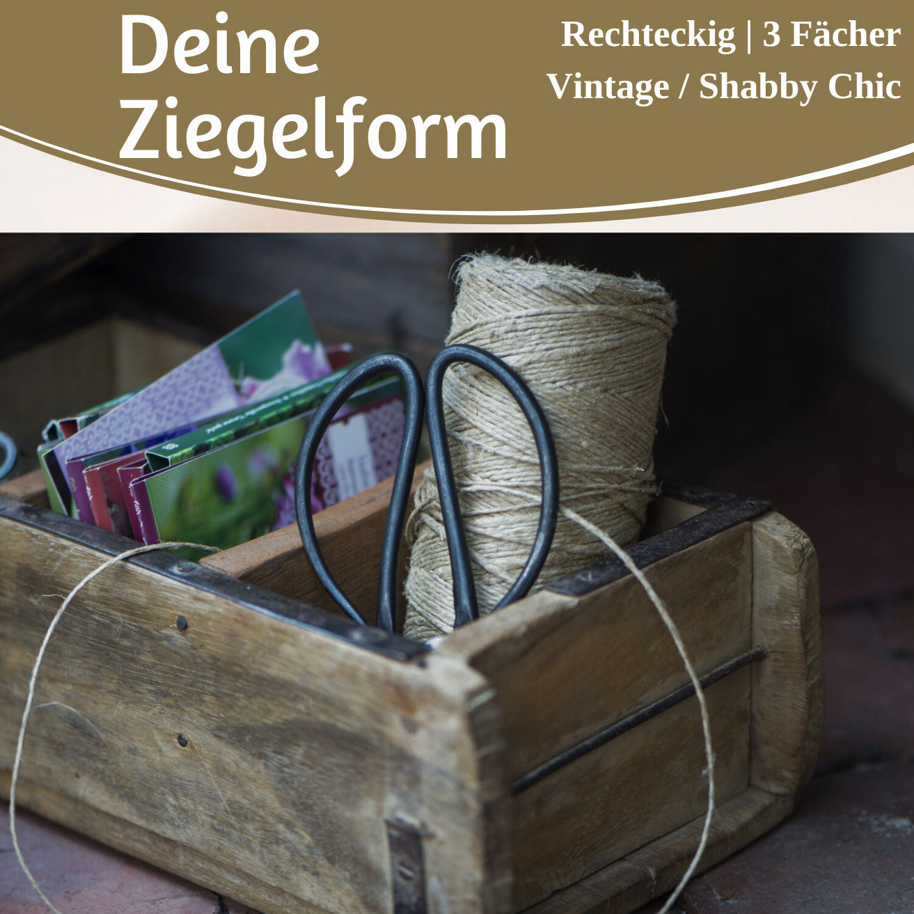 LS-LebenStil Möbel & Wohnen Ziegelform Unika 31cm Braun 3-fach Holzbox