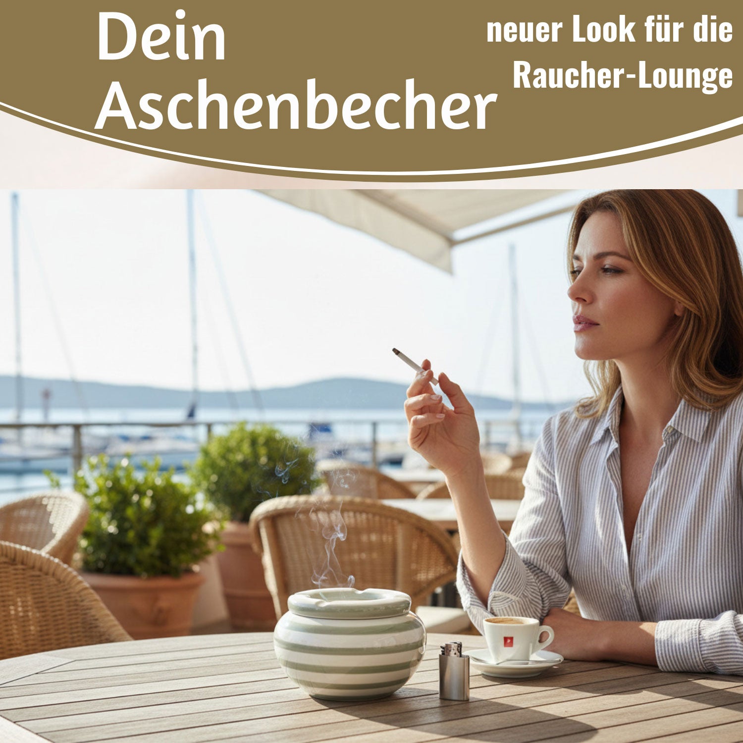 LS-LebenStil XL Sturmaschenbecher Grau Weiß 14x9cm