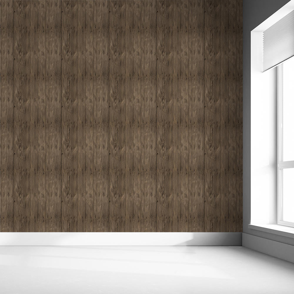 Mineheart Rustic Wood Tapete Braun Muster Holzoptik Paneel