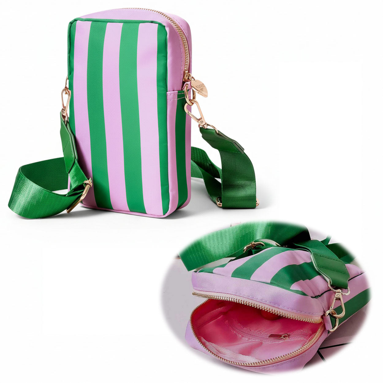 LS-LebenStil Mimi's Glow Ruby Handytasche Grün Violett Crossbody