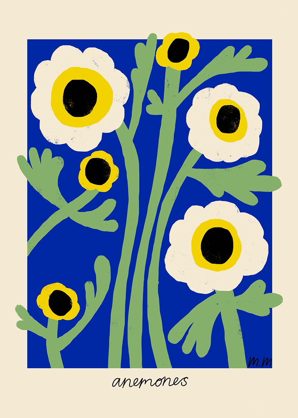 The Poster Club Art Prints Yellow Anemones Poster A4 gelb