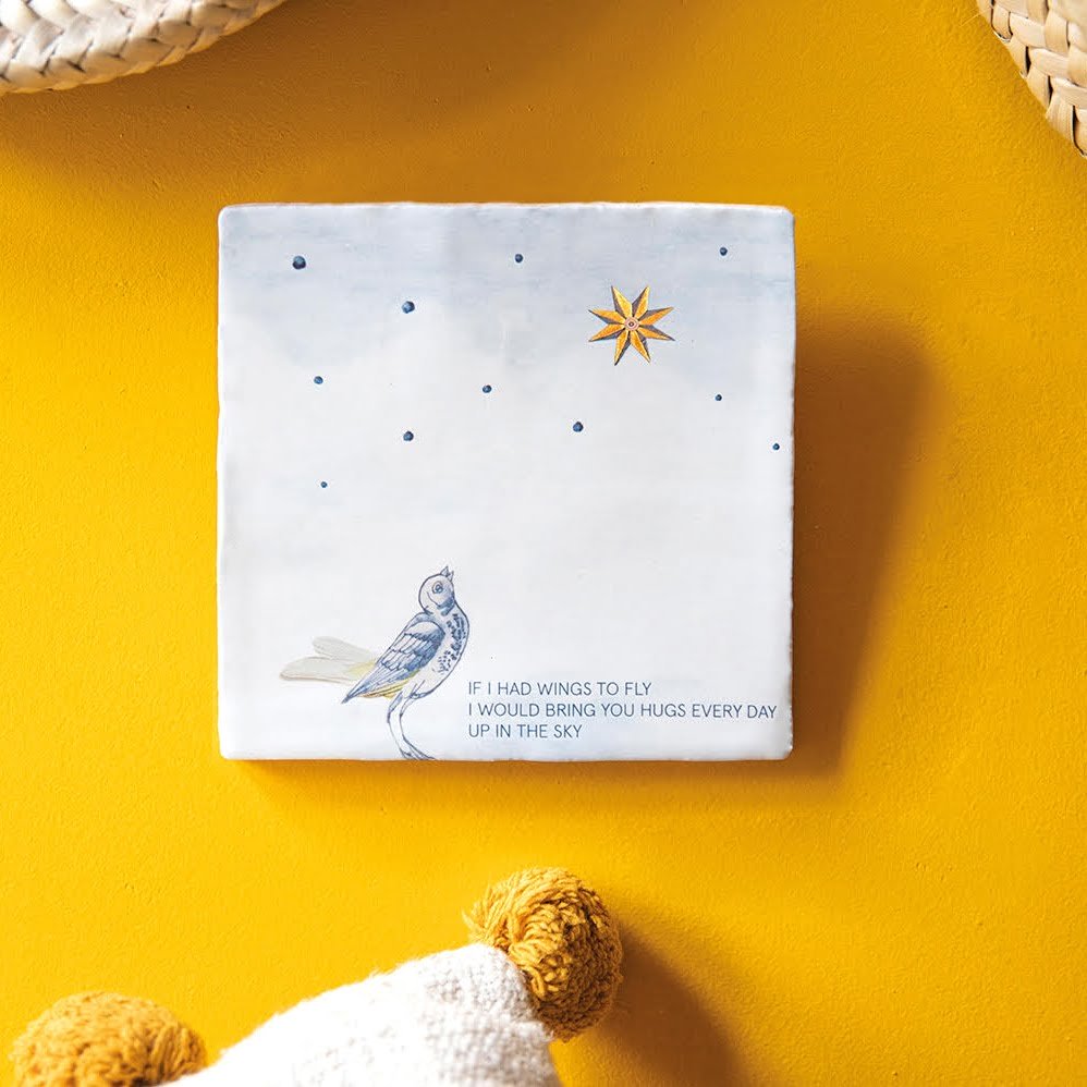Storytiles Delft Blue Voor altijd Fliese S 10x10 cm mit Gold