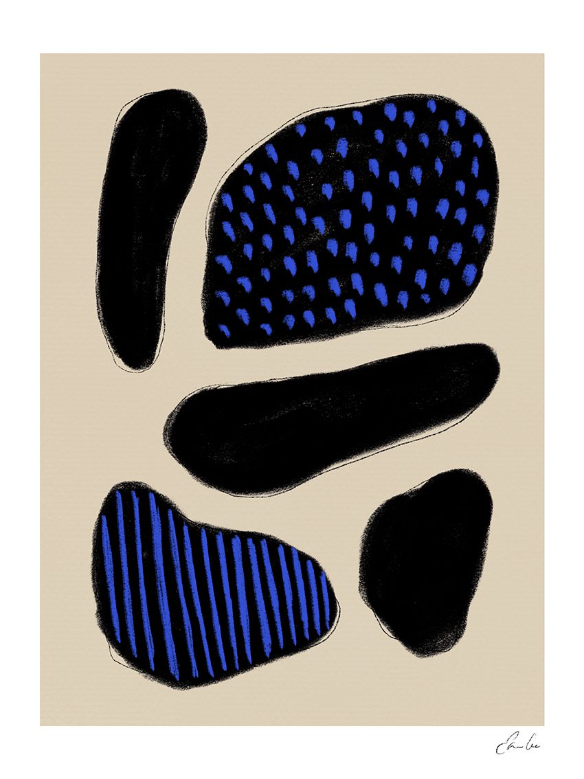 The Poster Club Art Prints Regn Poster 30x40 cm schwarz blau