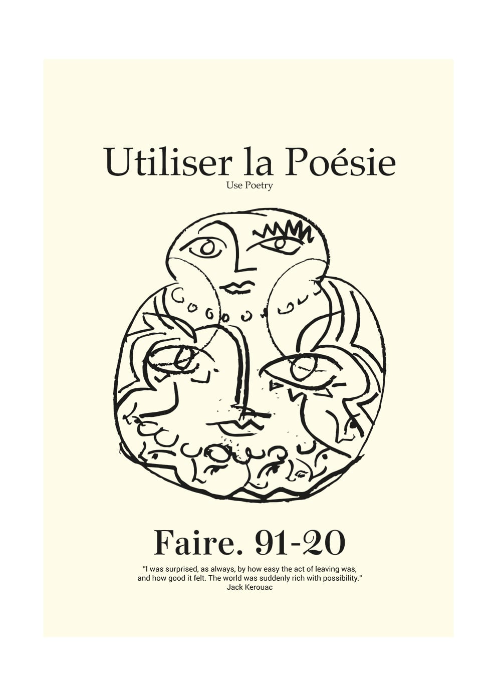 The Poster Club Poesie Poster 30x40 cm beige