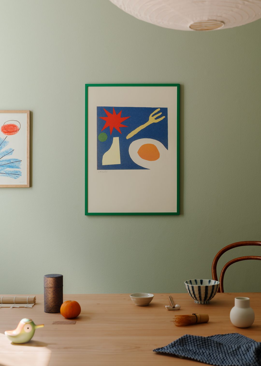 The Poster Club Breakfast Kunstdruck A4 abstrakt Blau-Grün