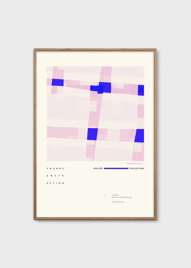 The Poster Club Art Prints Square Abstraction Poster 50x70 blau
