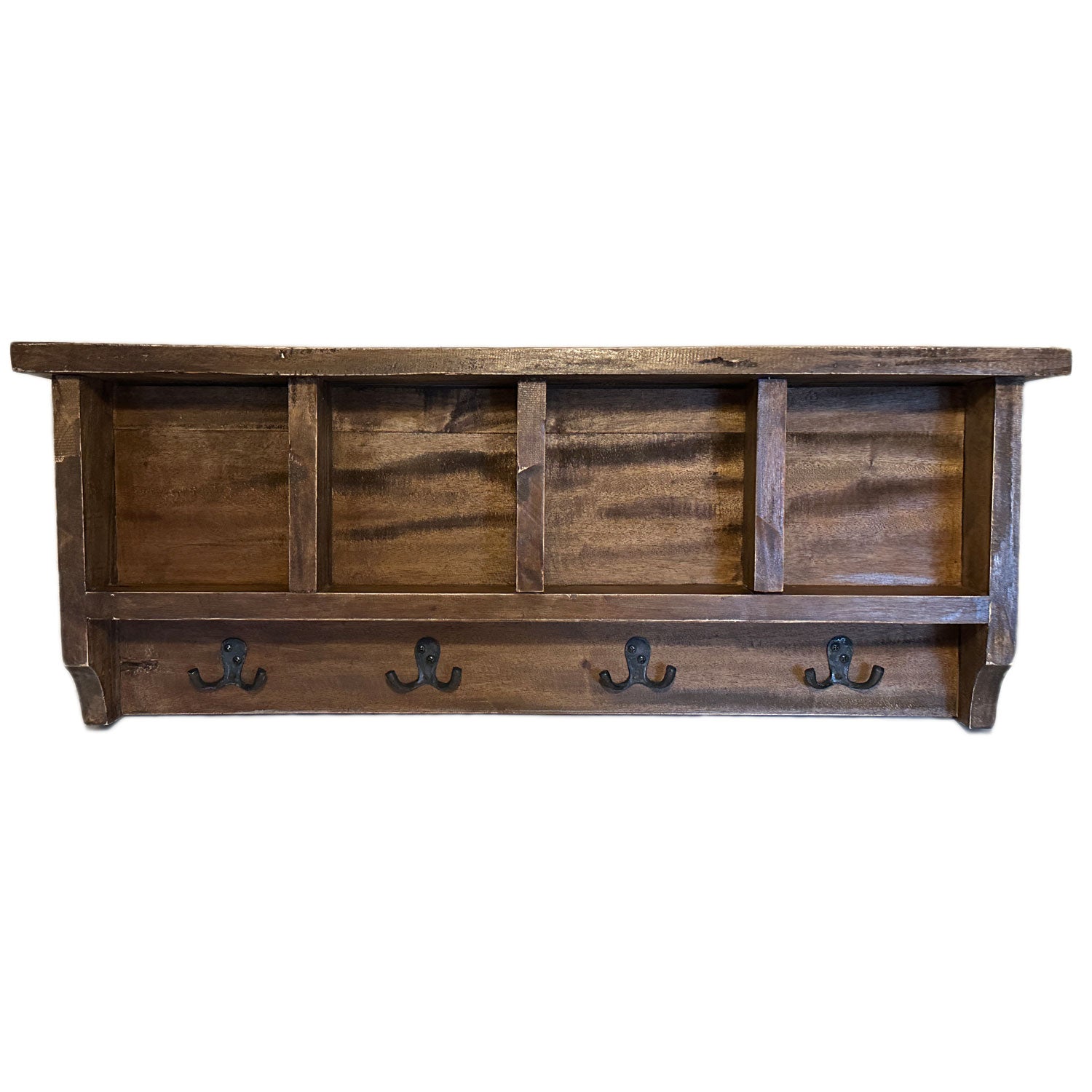 LS-LebenStil Vintage Wandgarderobe Teak 70cm mit Ablage