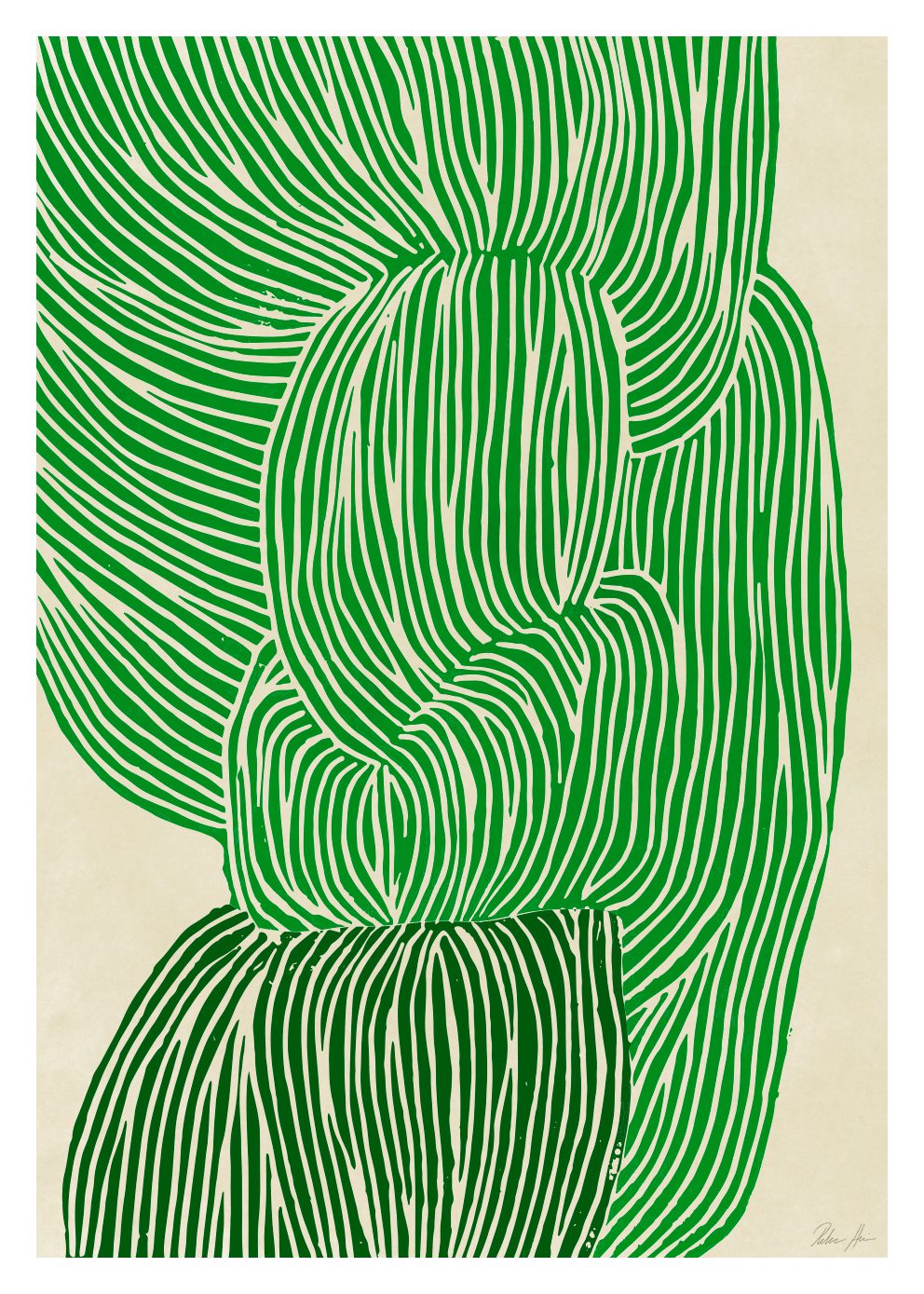 The Poster Club Green Ocean Poster 50x70 cm Grün-Beige