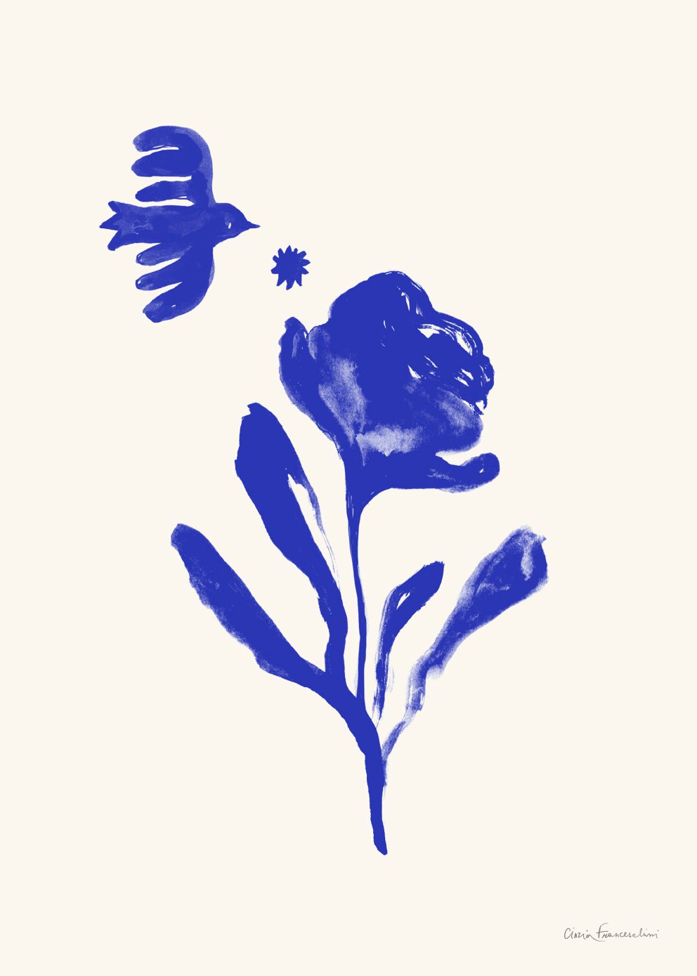 The Poster Club Art Prints Newborn Rose Poster 30x40 cm blau
