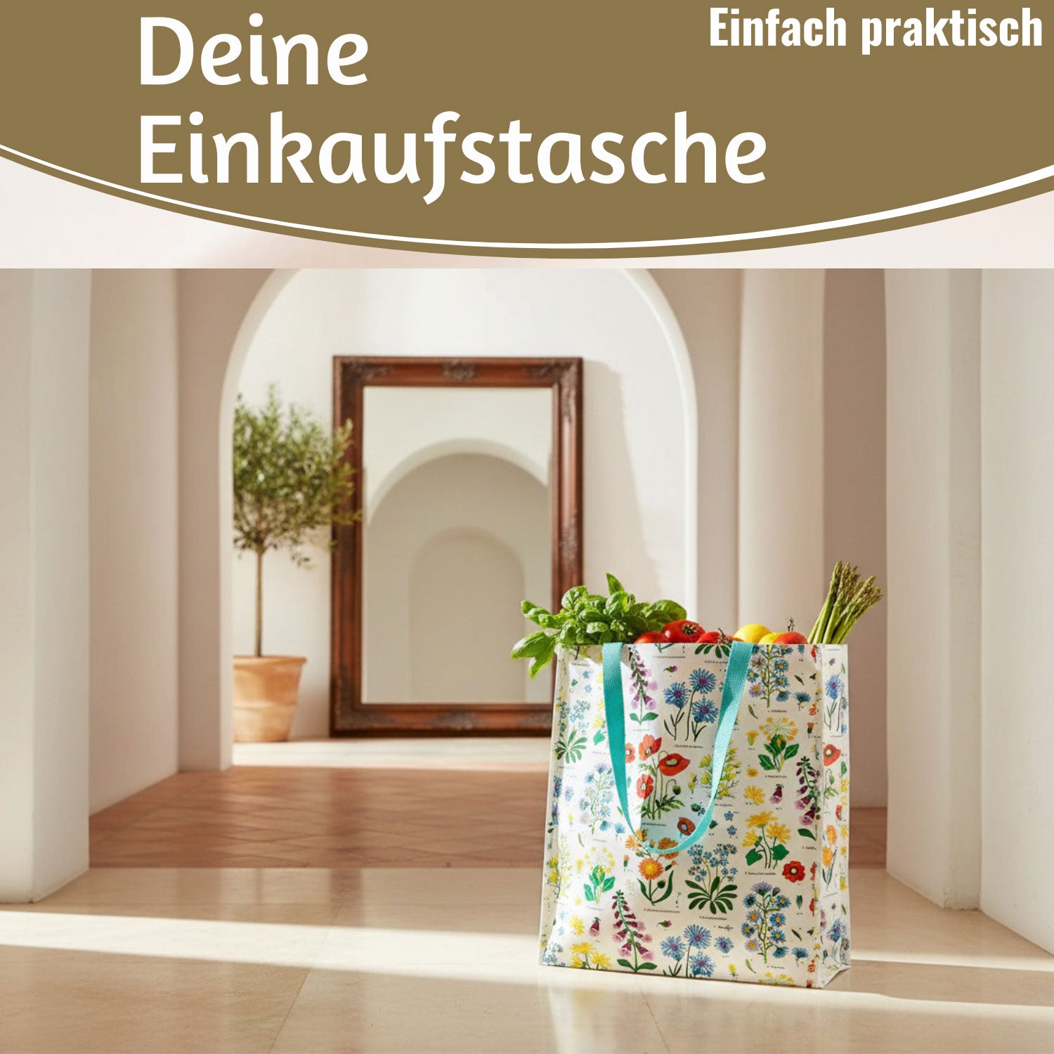 LS-LebenStil Retro Shopper Wild Flowers faltbar 40x34cm