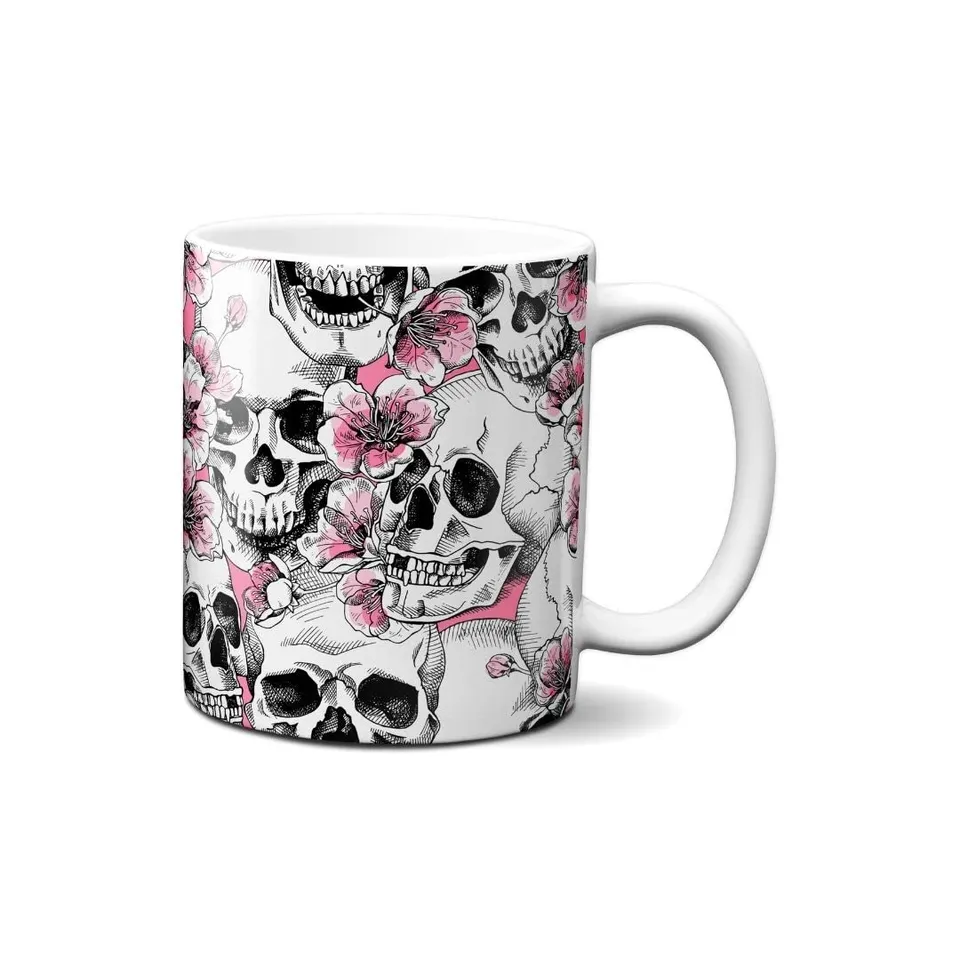 Hustling Sharks Wandbilder Pink Skulls Tasse 330 ml Keramik Pink