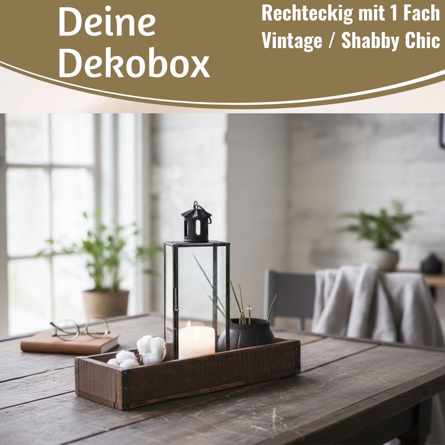 LS-LebenStil Unika Holzbox Vintage braun 43x13x6 cm