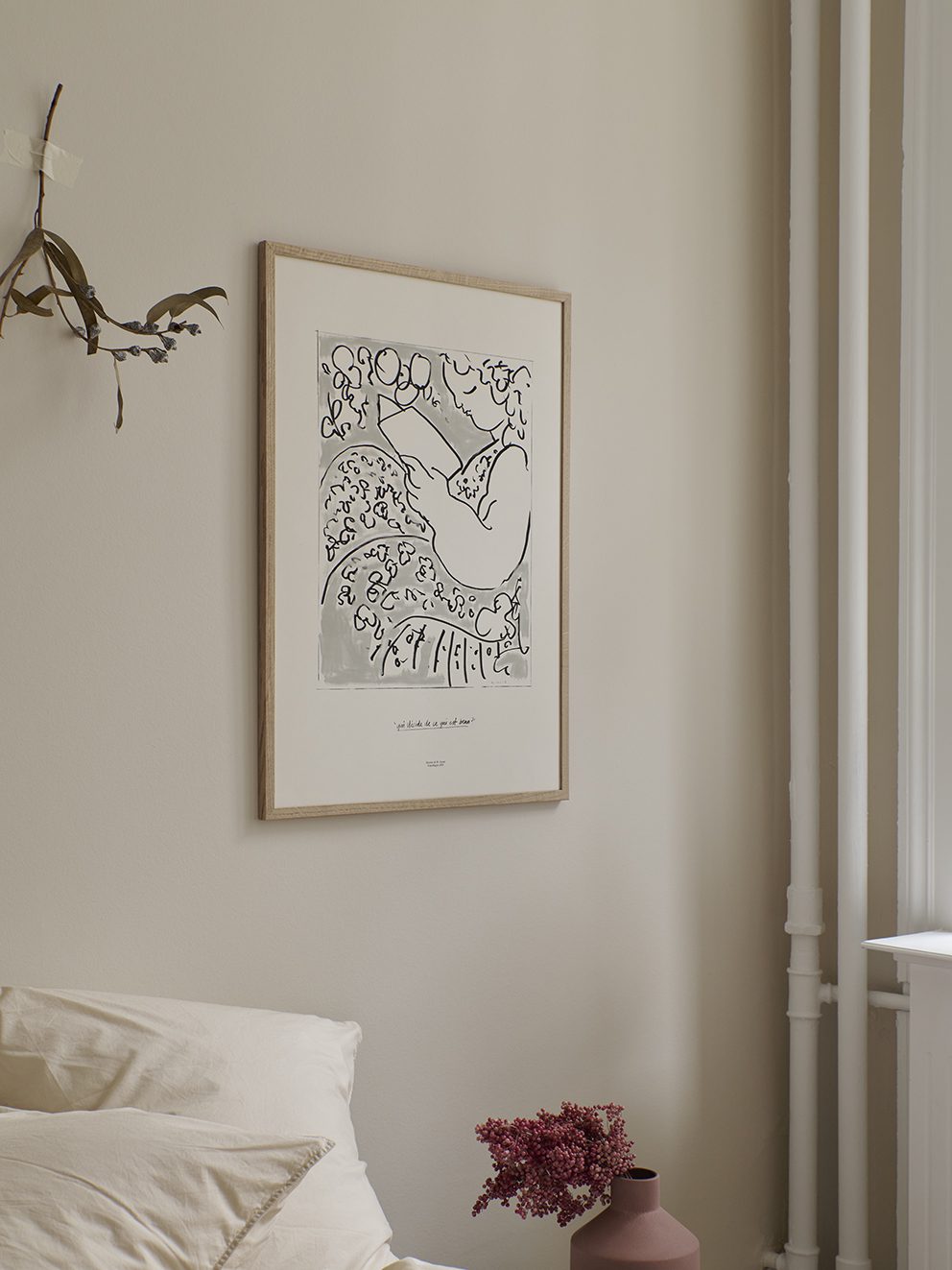 The Poster Club Art Prints Reading Poster A4 beige