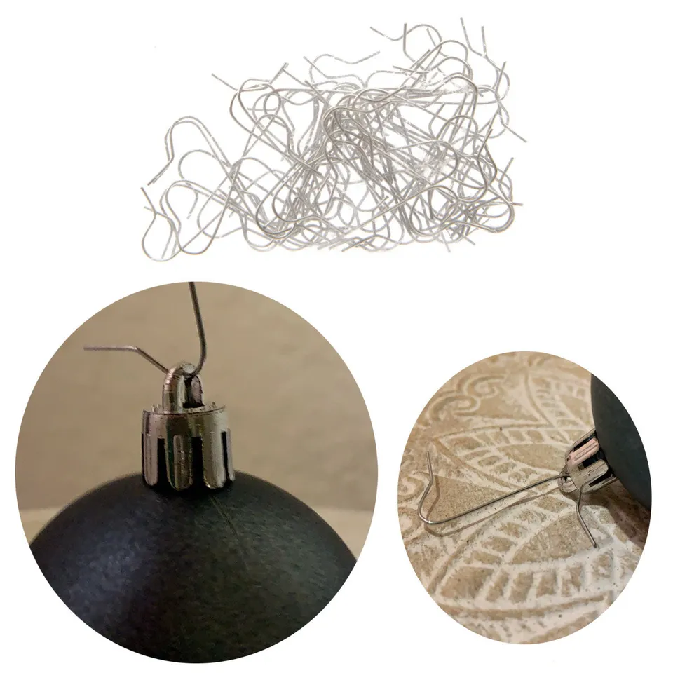 LS-LebenStil Kugel-Aufhänger Silber 50er Set 3,5 cm Metall