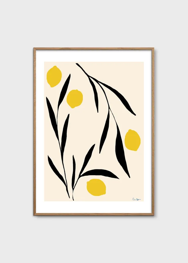 The Poster Club Art Prints Lemon Poster A4 botanisch
