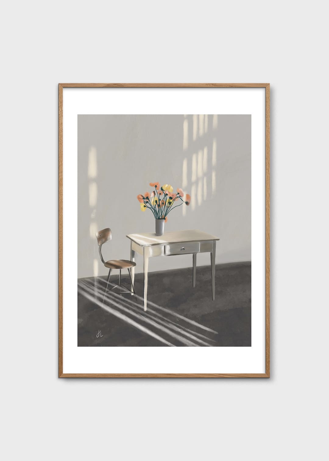 The Poster Club Art Prints Morning Light Poster 30x40 cm grau