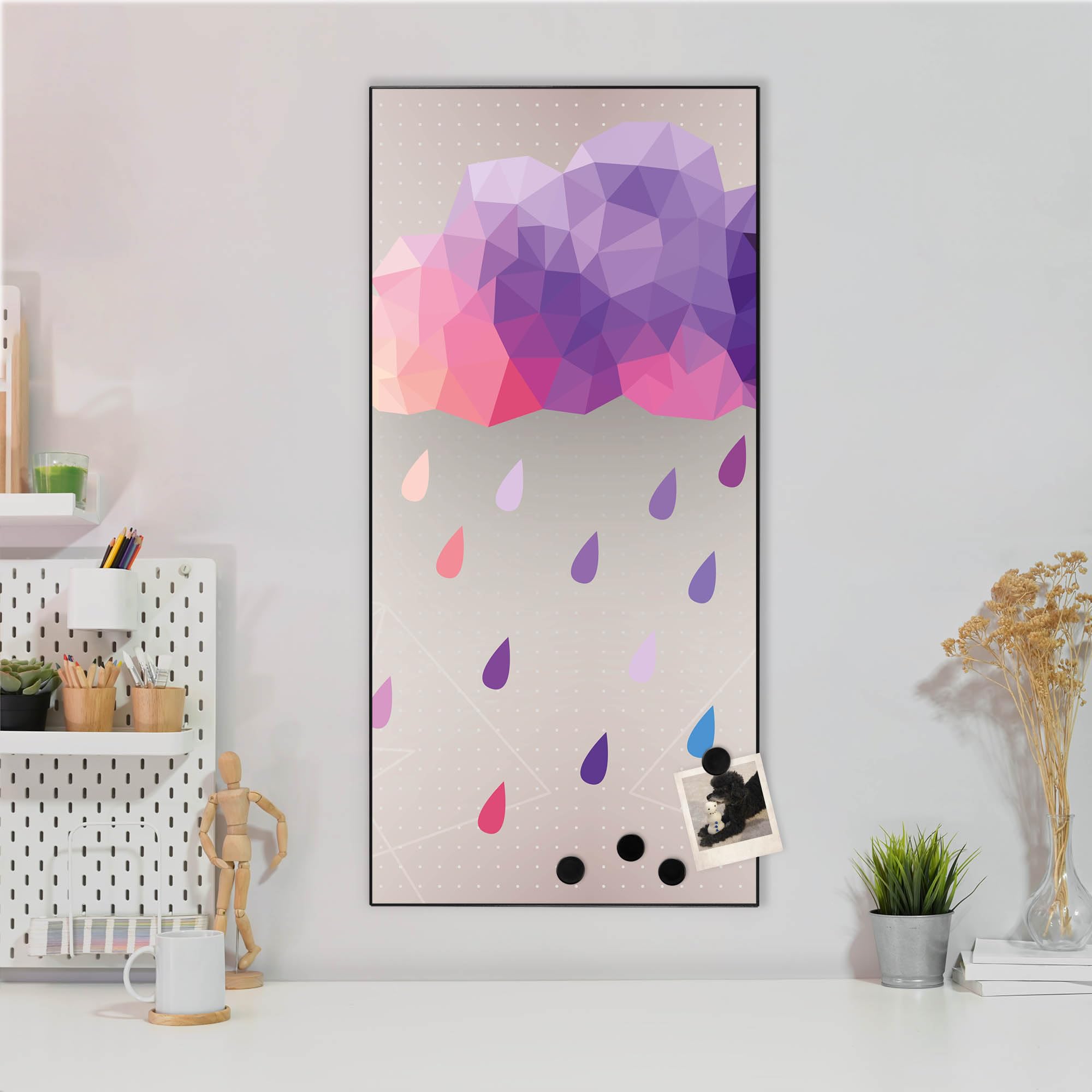 Banjado Magnettafel Regenwolke 37x78 cm Magnetwand weiß