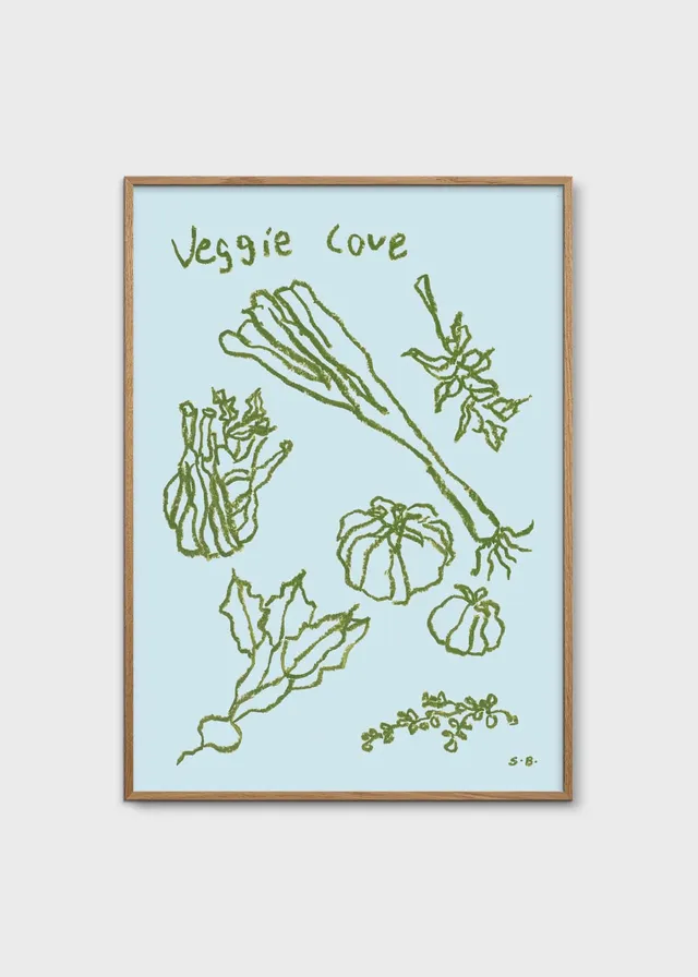 The Poster Club Veggie Love Kunstdruck A4 grün