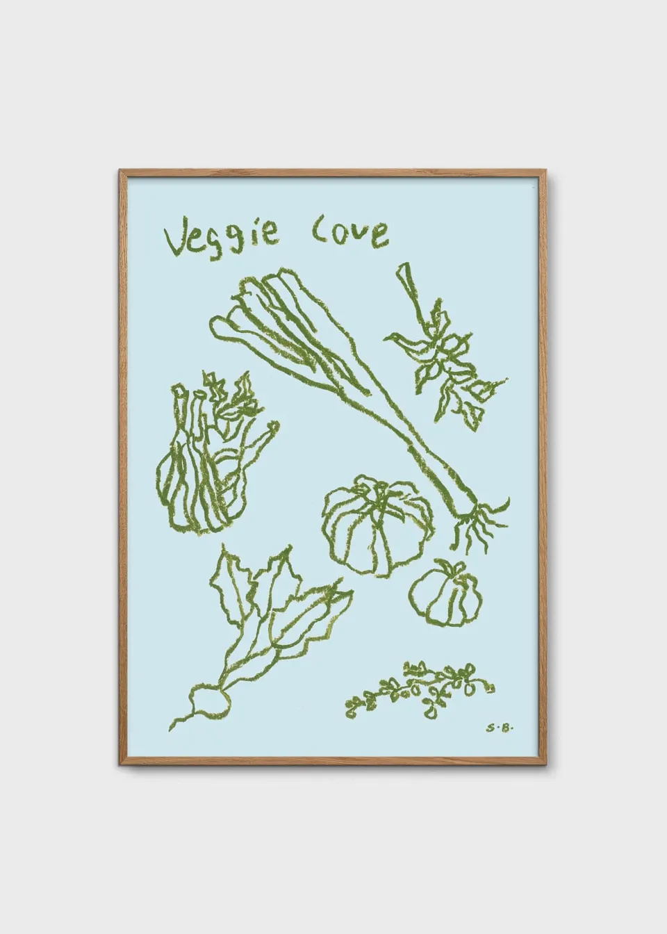 The Poster Club Veggie Love Kunstdruck A4 grün