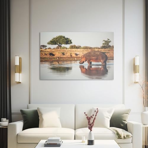 Hustling Sharks Wandbilder Flusspferd Leinwandbild 30 x 40 cm Tier