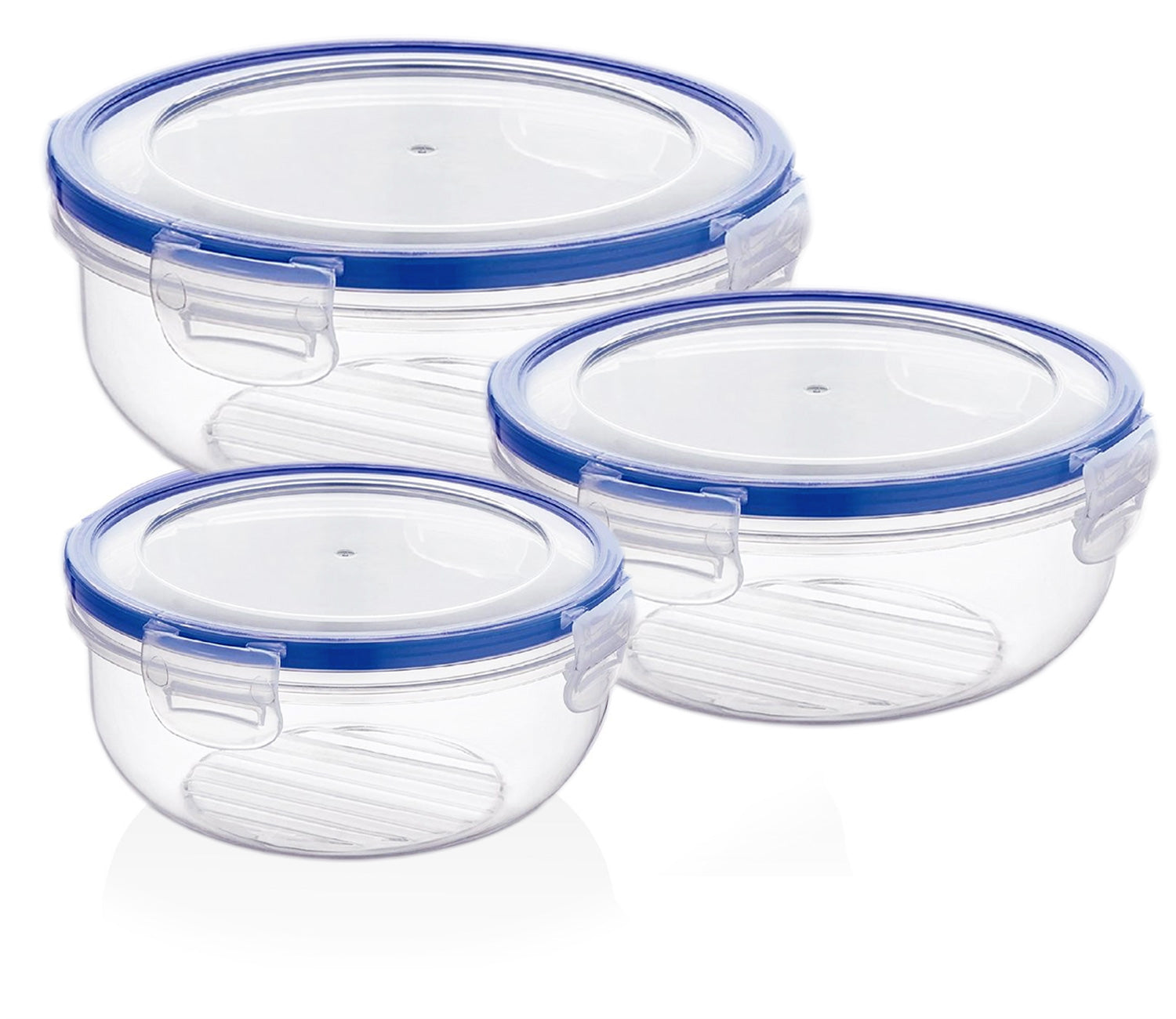 LS-LebenStil Clip&Lock Frischhaltedose Rund 3er Set Kunststoff