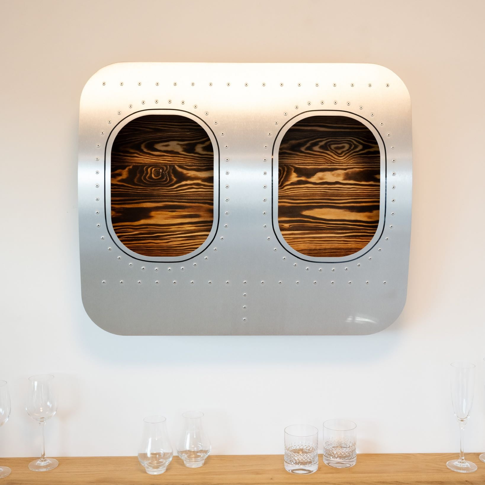aircraftwindows Wall Bars 2er Wandbar Flugzeugfenster Flamed & Oiled