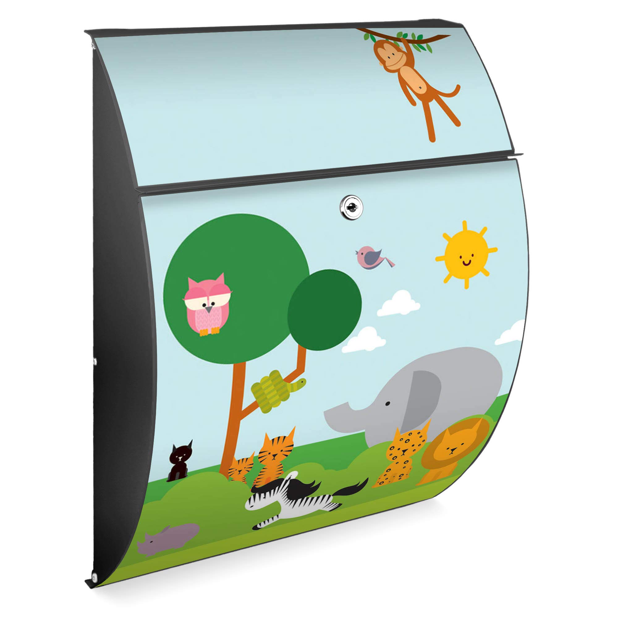 Banjado Riviera Wilde Tiere Briefkasten Anthrazit A4