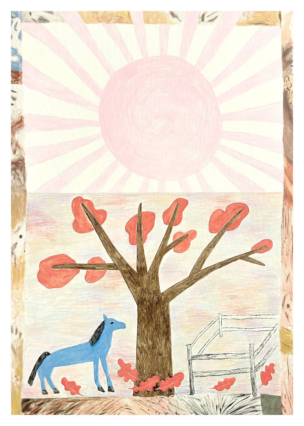 The Poster Club Blue Horse Poster A4 Tiermotiv Blau