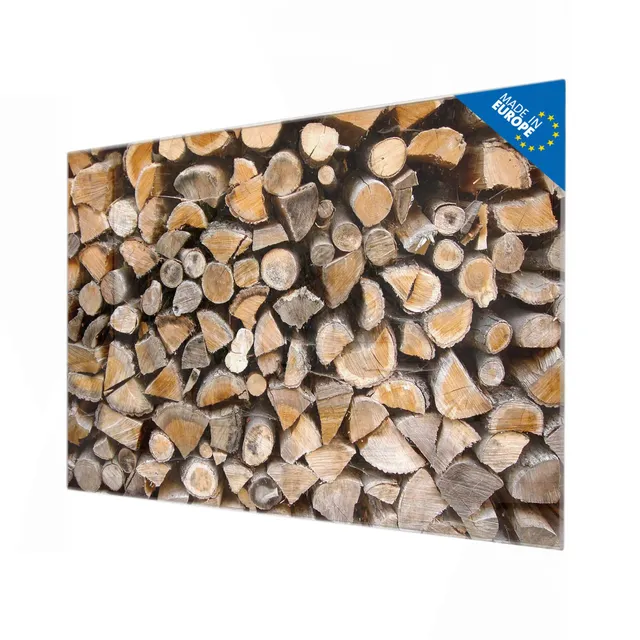 Banjado Magnettafel Holzstapel Glas-Magnettafel 120x80 cm Holz