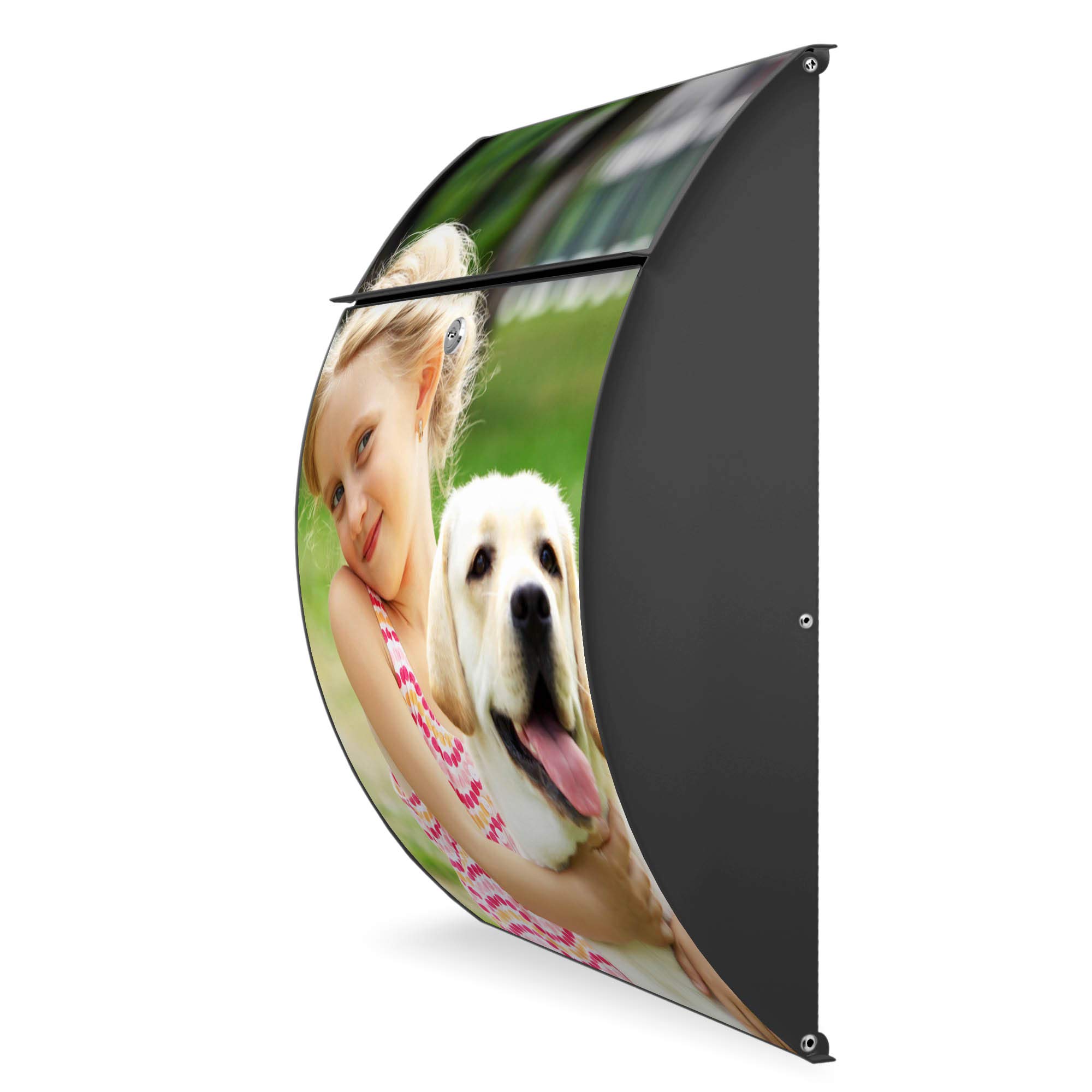 Banjado Briefkasten Riviera Anthrazit 46x33,5 Wunschmotiv A4