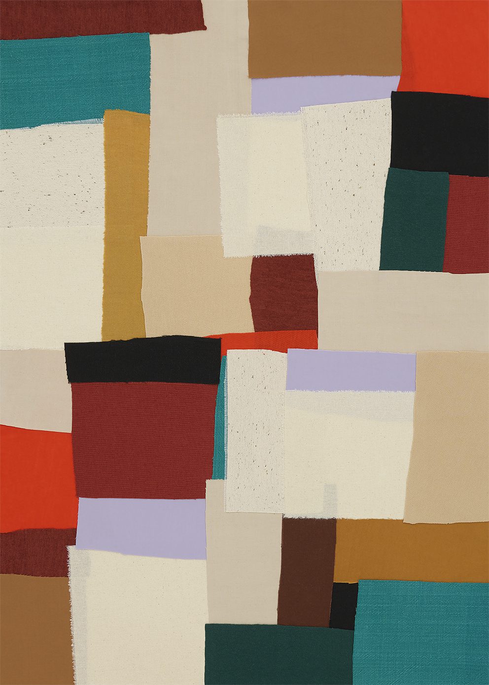 The Poster Club Fields Poster A4 bordeaux beige