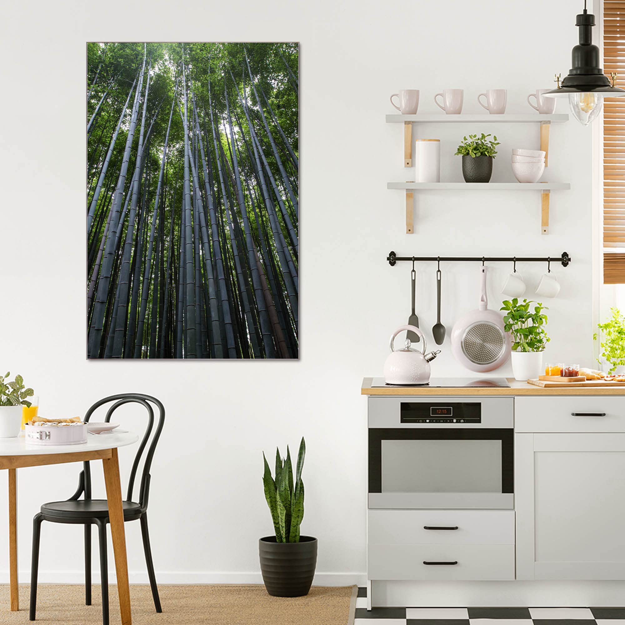 Banjado Glas Magnetwand Bambuswald 40x60cm beschreibbar
