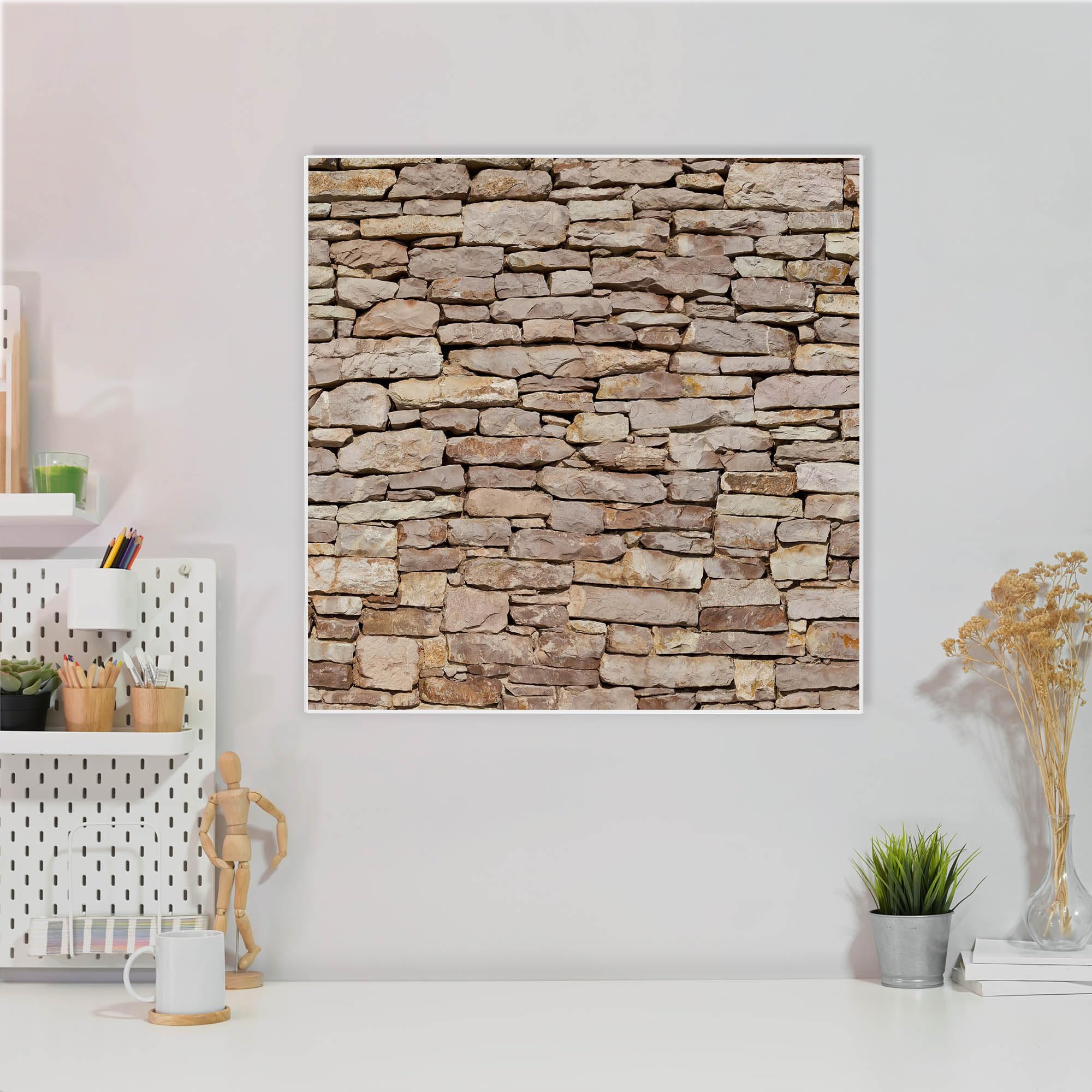Banjado Magnettafel Stadtmauer Metall 50x50 cm mit Magneten