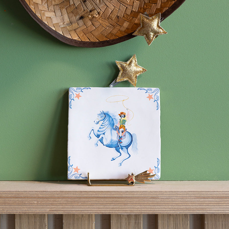 Storytiles Delft Blue On a mission Fliese 10x10 cm Pferd