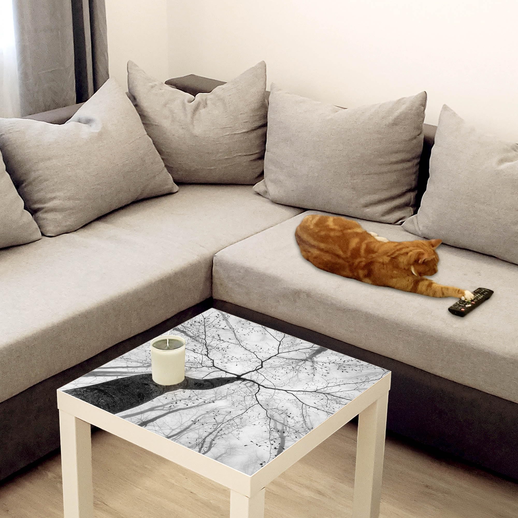 Banjado Möbelfolie Tischfolie Zwischen Bäumen 6 55x55 selbstklebend