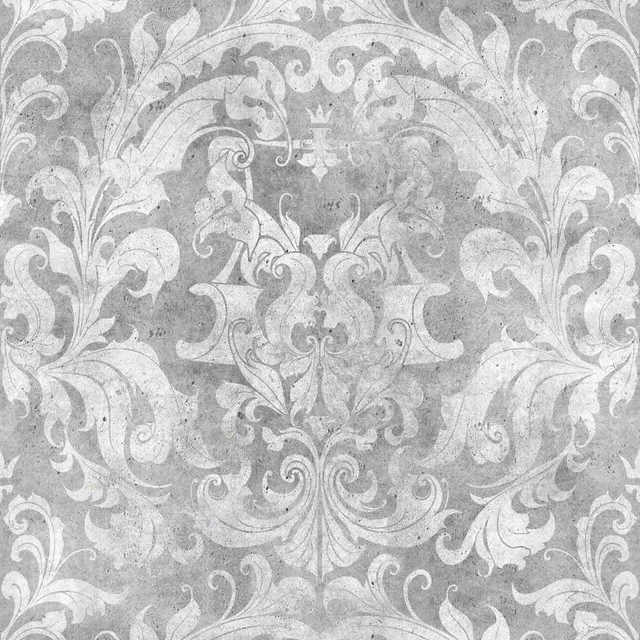 Mineheart Light Urban Concrete Damask Tapete Grau 70cm