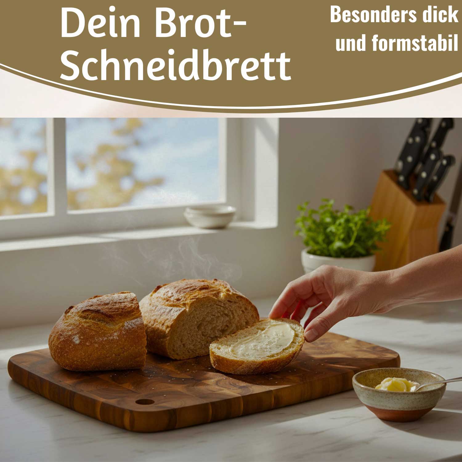 LS-LebenStil Küche Haushalt Stirnholz Schneidebrett 32cm
