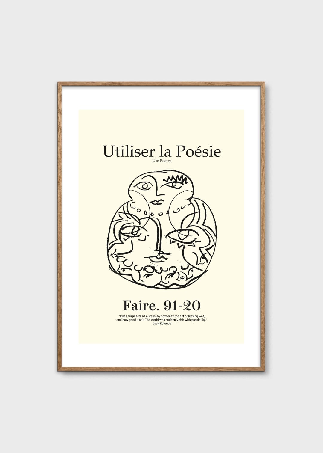 The Poster Club Poesie Poster 30x40 cm beige