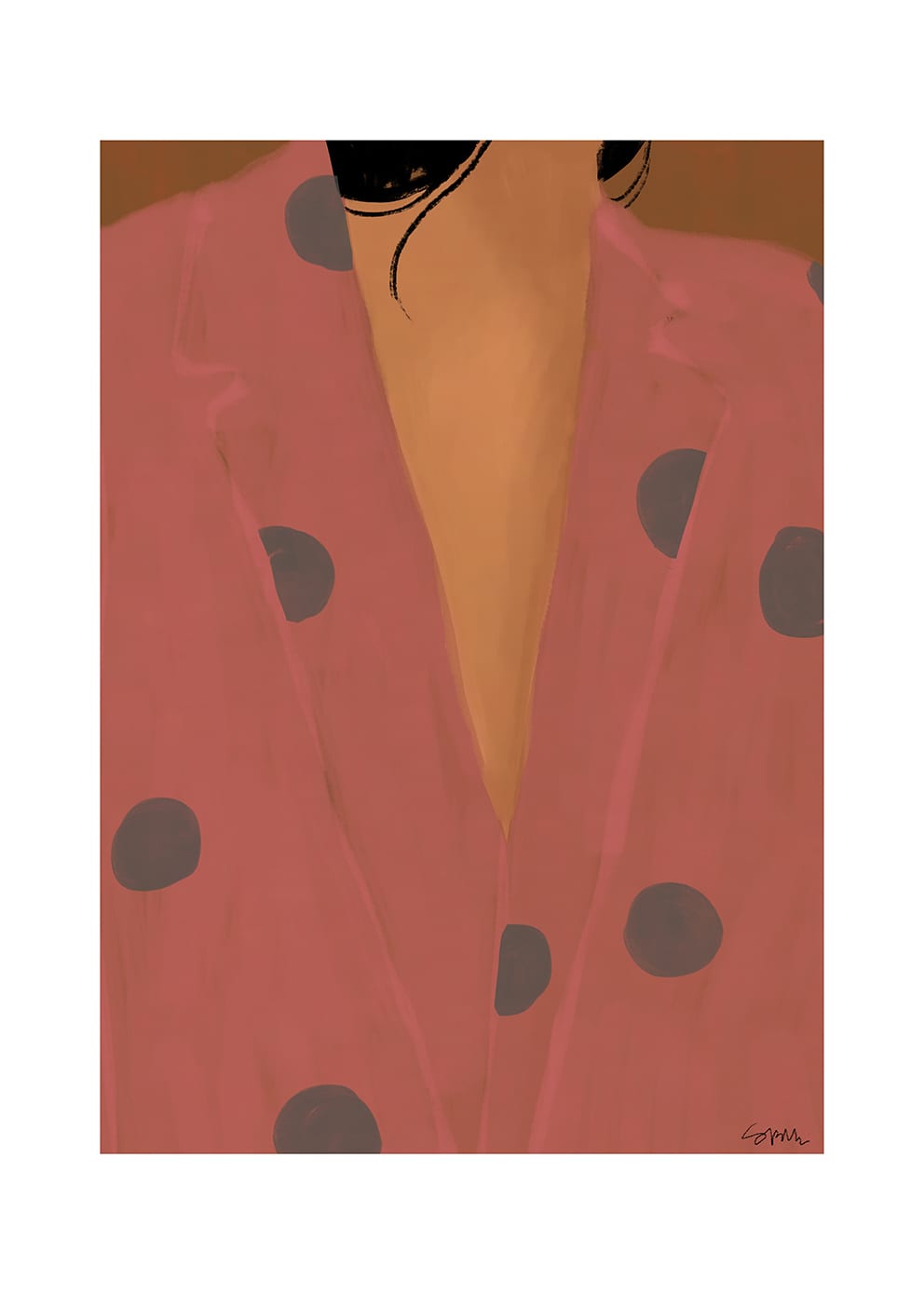 The Poster Club Dressed Kunstdruck A4 orange Figur Frau