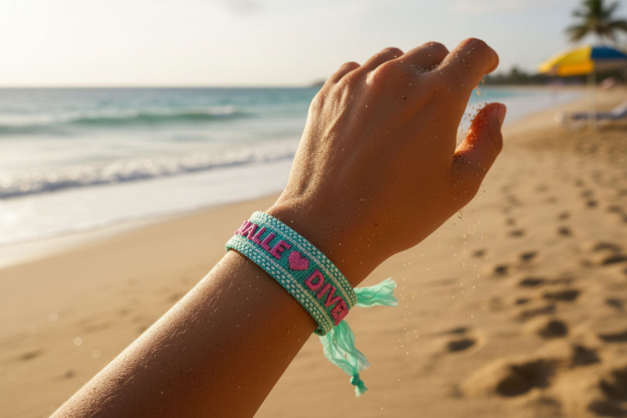 LS-LebenStil Statement Armband Malle Diven türkis rosa