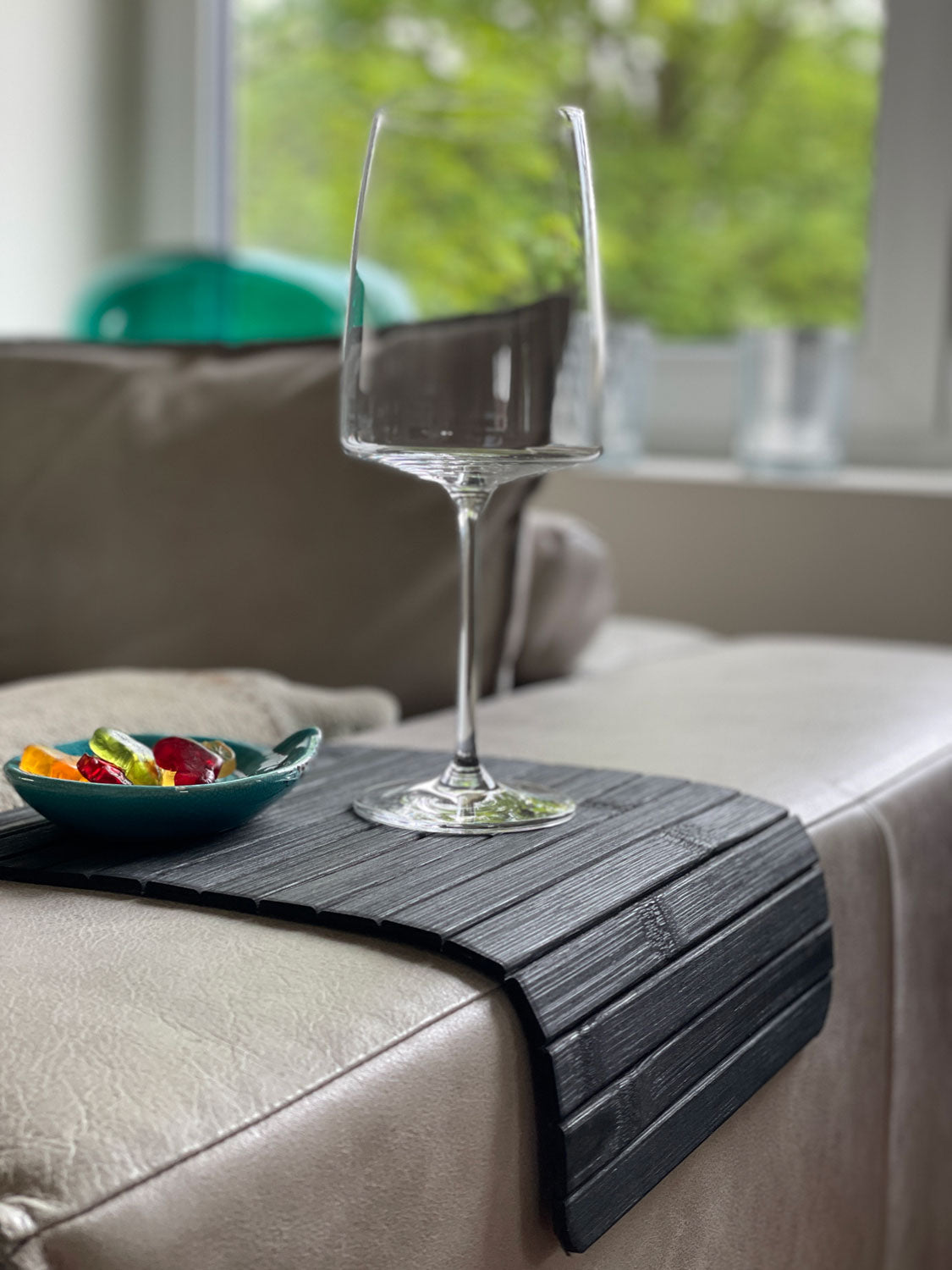 LS-LebenStil Küche & Haushalt Sofatablett Schwarz 44x24cm flexibel