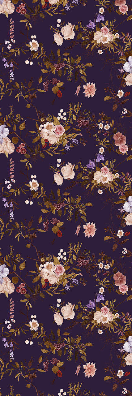 Mineheart Wildflower Tapete Lila Rosa A3 Muster Botanical