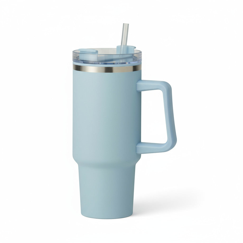 LS-LebenStil XL Thermobecher blau 1200ml Edelstahl Griff