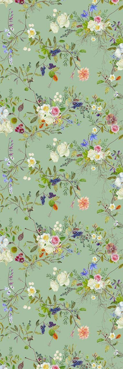 Mineheart Wildflower Pattern Tapete Erbsengrün Rolle