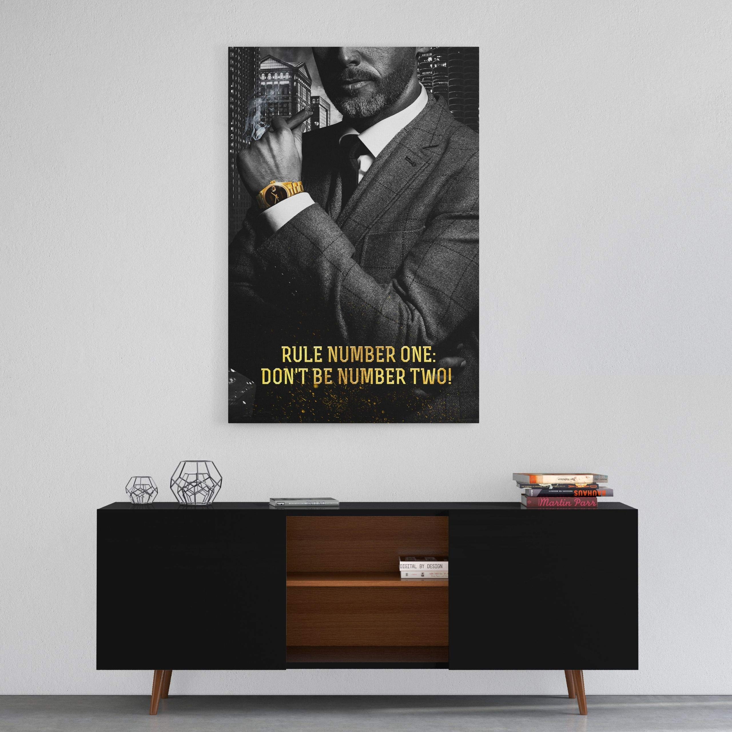 Hustling Sharks Don't be Number 2 Leinwandbild 30x45 Büro