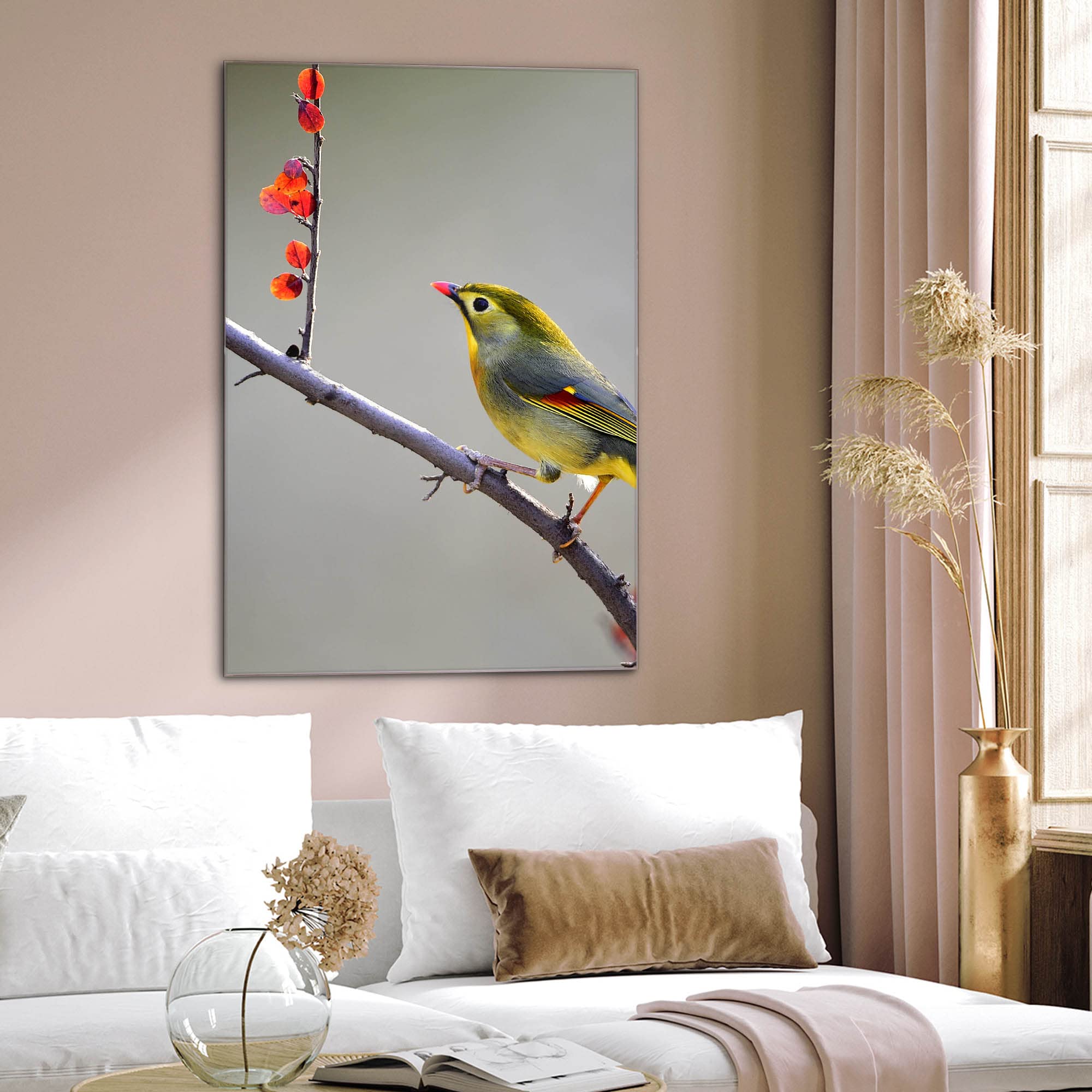 Banjado Magnettafel Herbst Vogel Glasboard 60x40cm