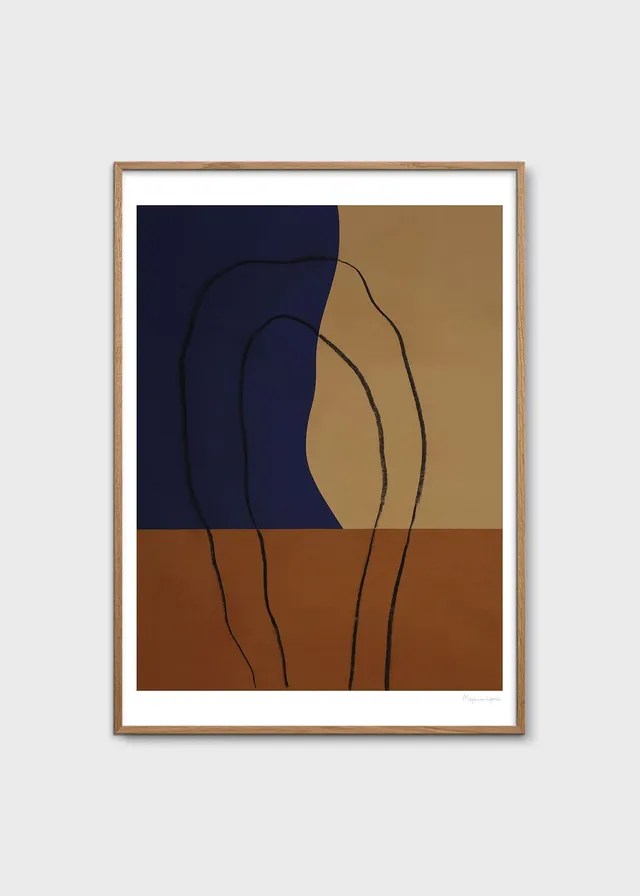 The Poster Club Shapes And Lines No 2 Poster A4 braun